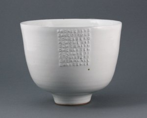 Deep Bowl Titanium white with Embosed Text